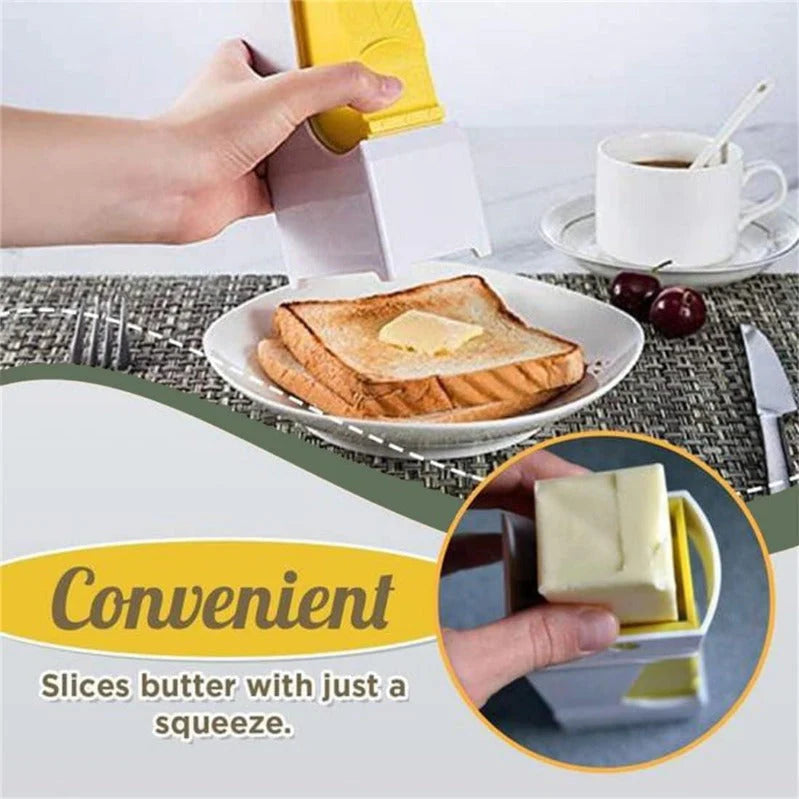 Butter Cutter & Keeper|Push-Button Slicer for Clean, Even Pats