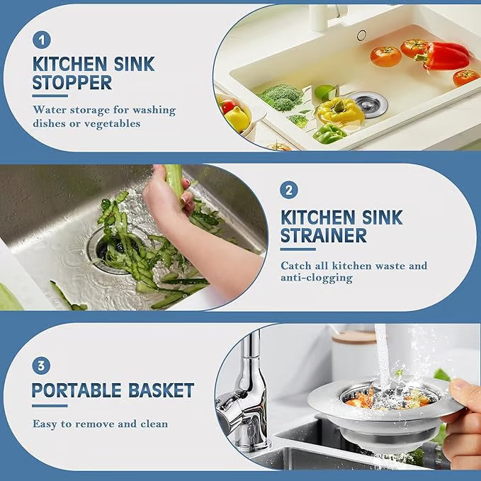 🔥LAST DAY 49% OFF-Upgraded 3 in 1 Kitchen Sink Drain Strainer