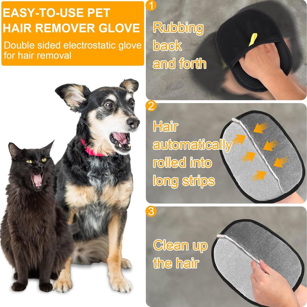 Hair cleaning gloves