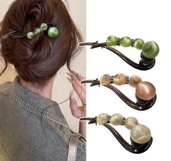 Elegant Rose Pearl Twist Hair Clip