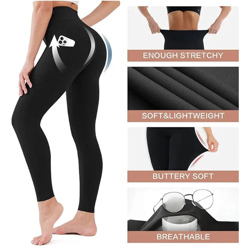 💕2025 HOT SALE 30% OFF🌸High-Waisted Butt Lifting Tummy Control Shaping Training Leggings with Side Pocket