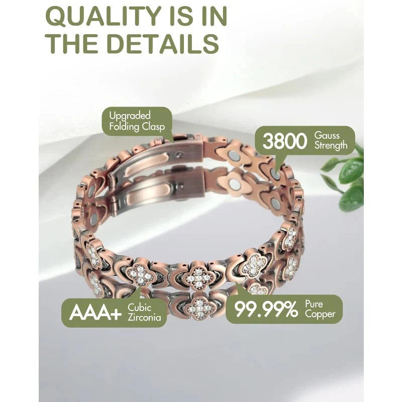 Infinity Clover Copper Magnetic Bracelet