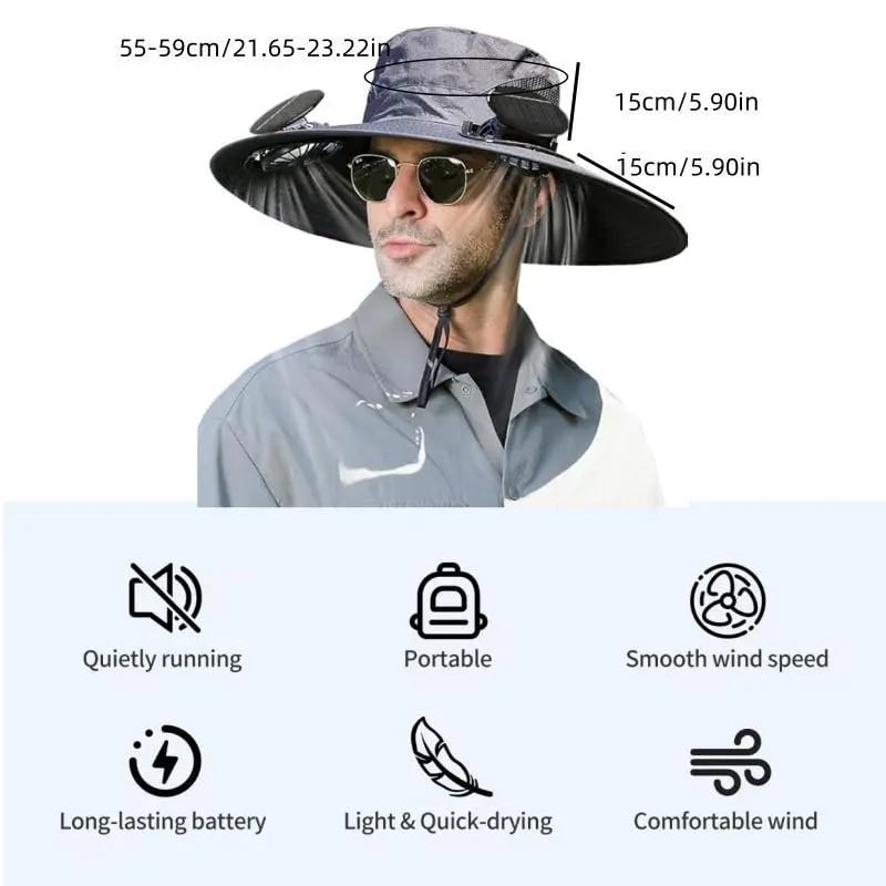 šBest fatherās Day Giftsā¤2025 New Ultralight Solar Fan Sun Hat ā Lighter Than a Baseball!ā¾(Only 11oz)