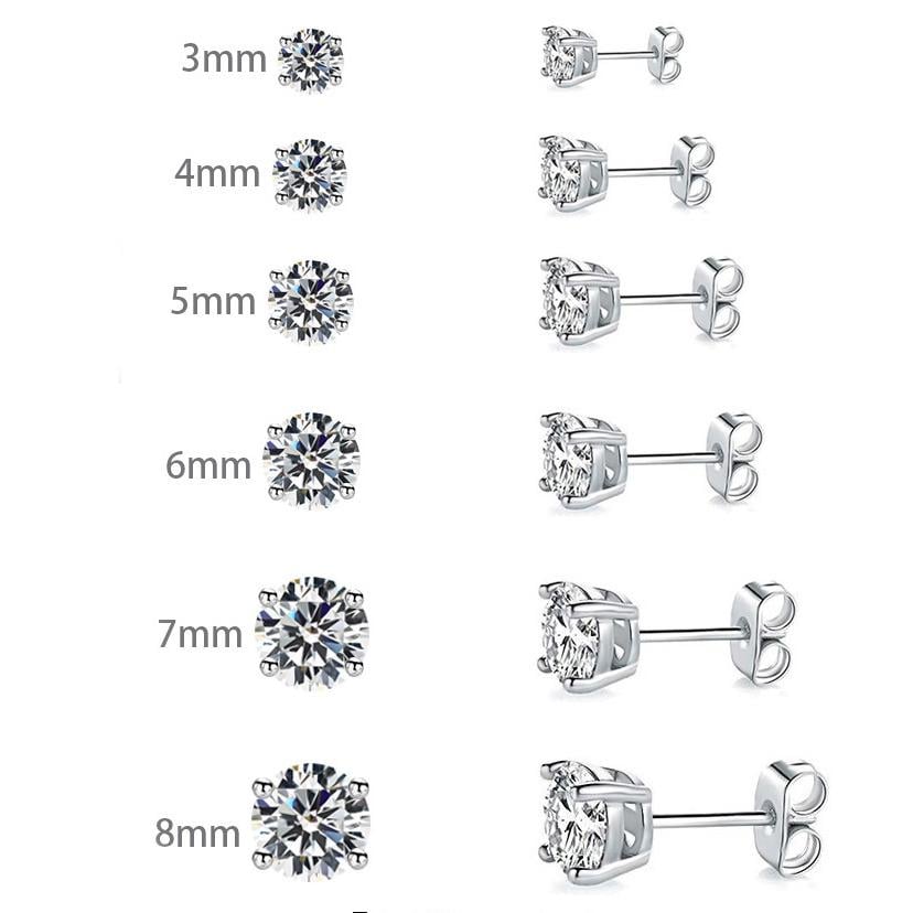 Sparkling VVS Synthetic Moissanite Stud Earrings for Women