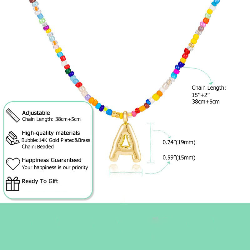 Custom Beaded Initial Necklace