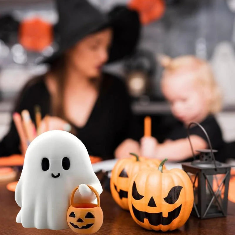 Mini Halloween Ghost Night Light – Squishy LED Pumpkin Buddy