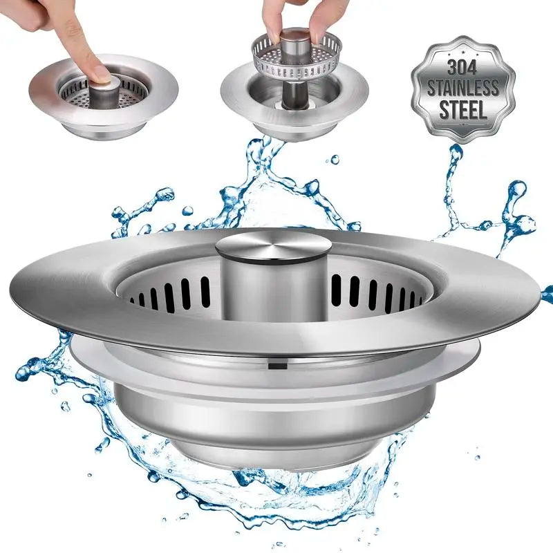 🔥LAST DAY 49% OFF-Upgraded 3 in 1 Kitchen Sink Drain Strainer