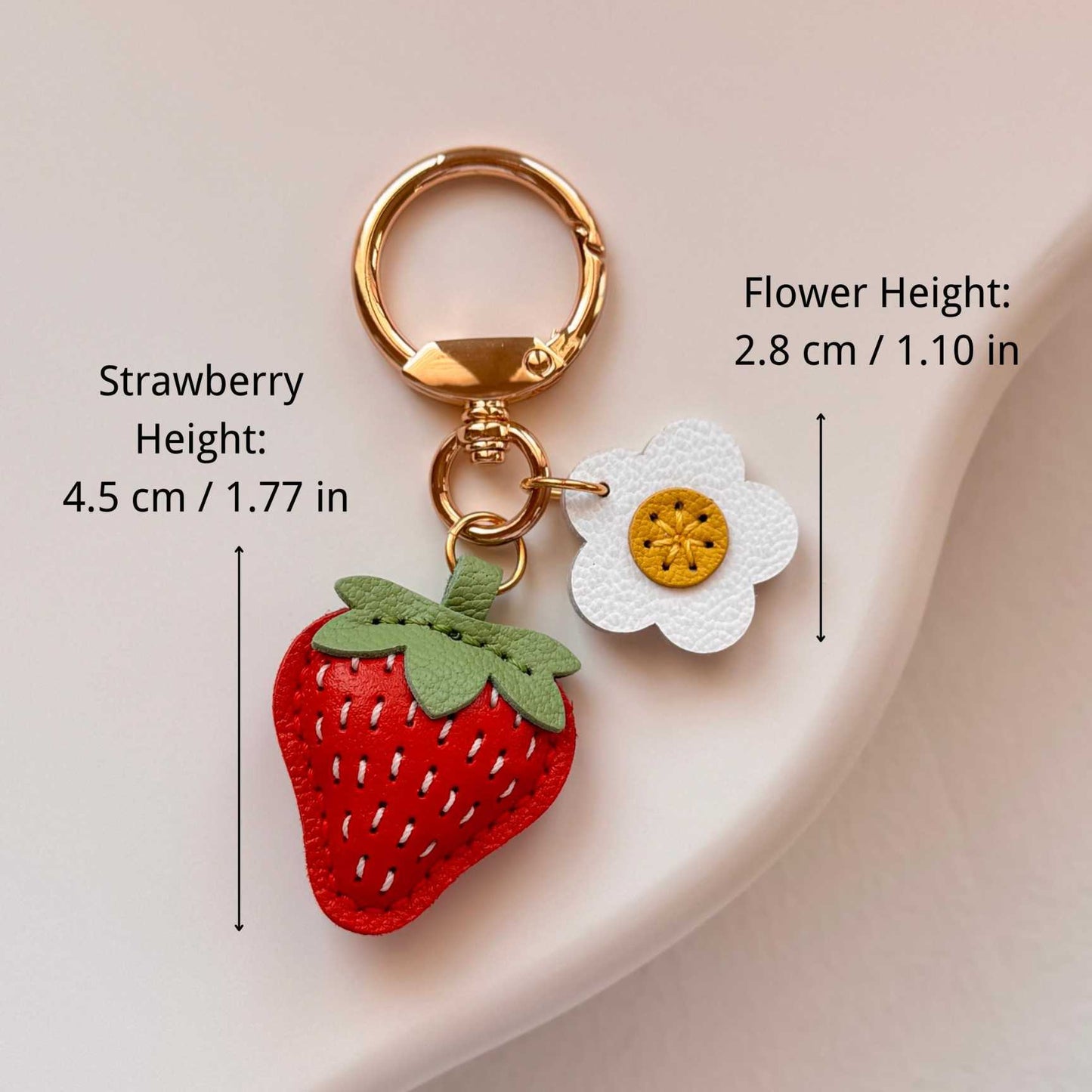 🍊🌼Leather Fruit And Flower Key Fob