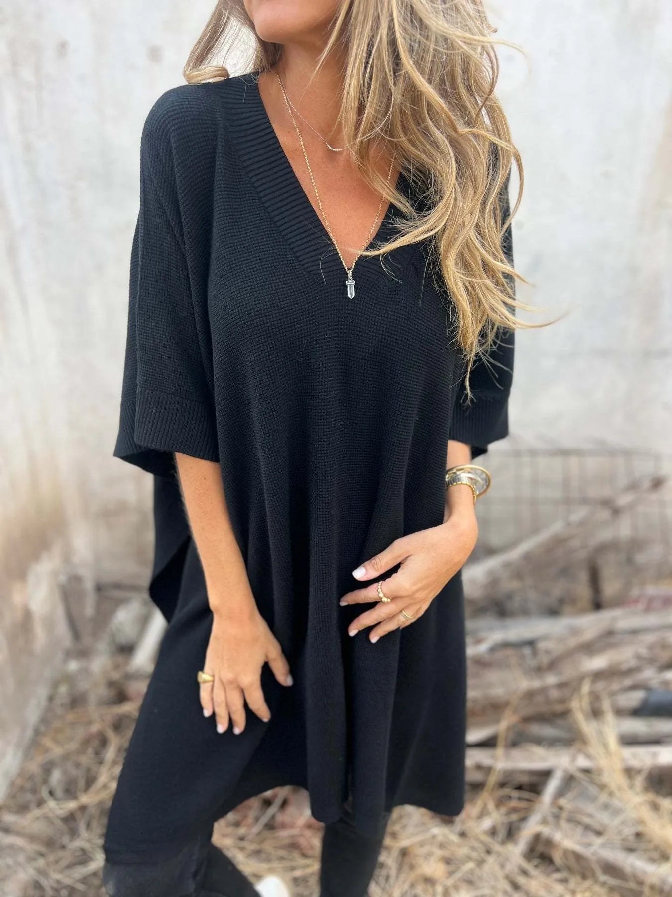 Women's Knit Poncho Cape Vest