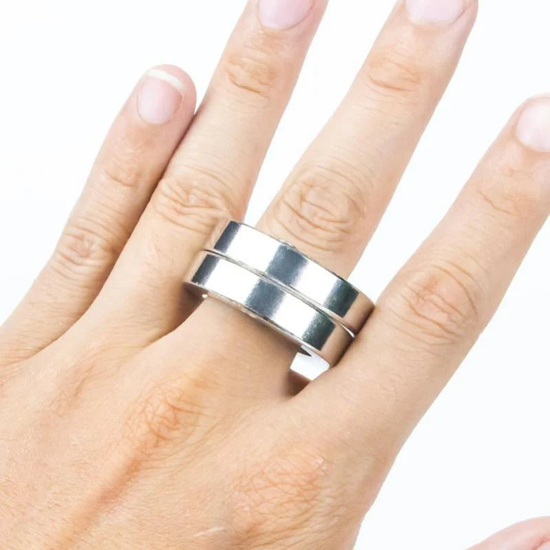 Foldable Four-Ring Titanium Steel Fidget Toy