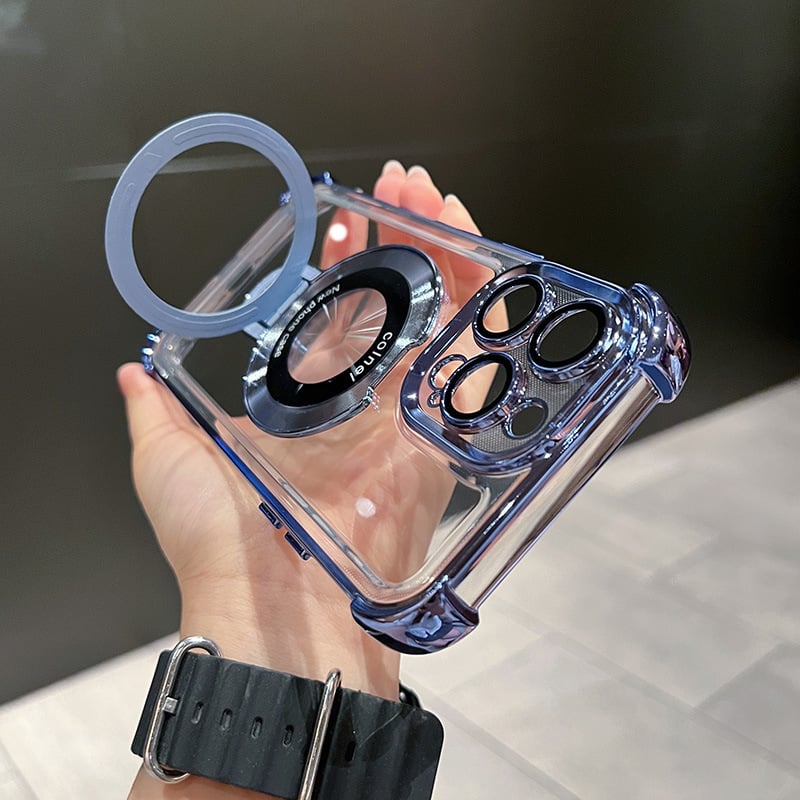 🔥New In Phone Case for iPhone 16 Series - Four Corners Air Cushion Anti-fall Case for iPhone with Invisible Ring Stand