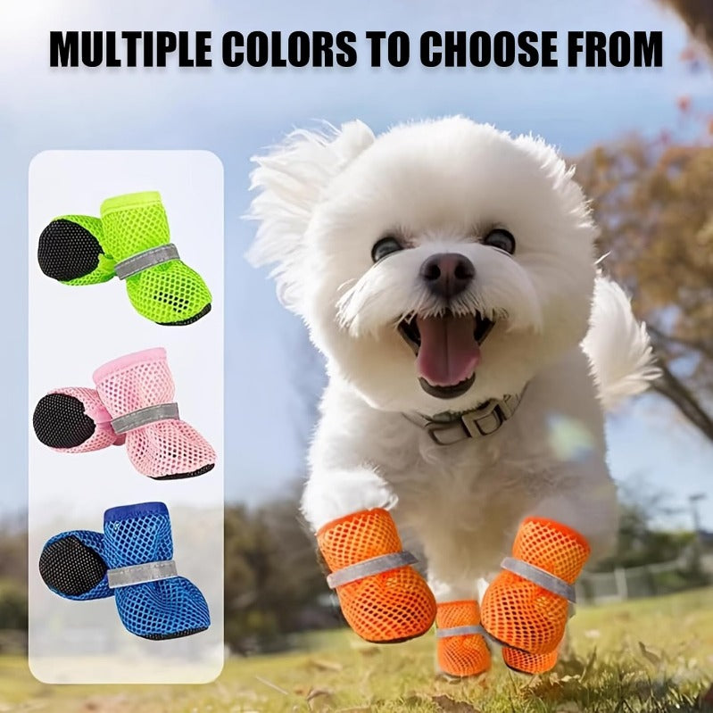 All-Season Breathable Mesh Dog Boots (4 Pcs)