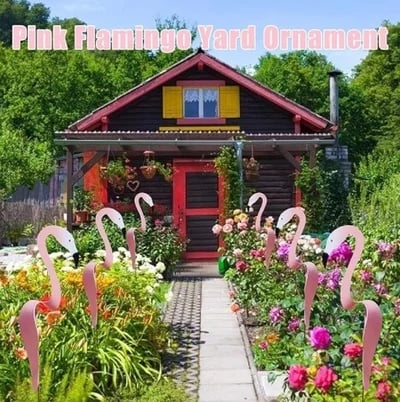 Florida Dancing Flamingo Birds Garden Metal Art