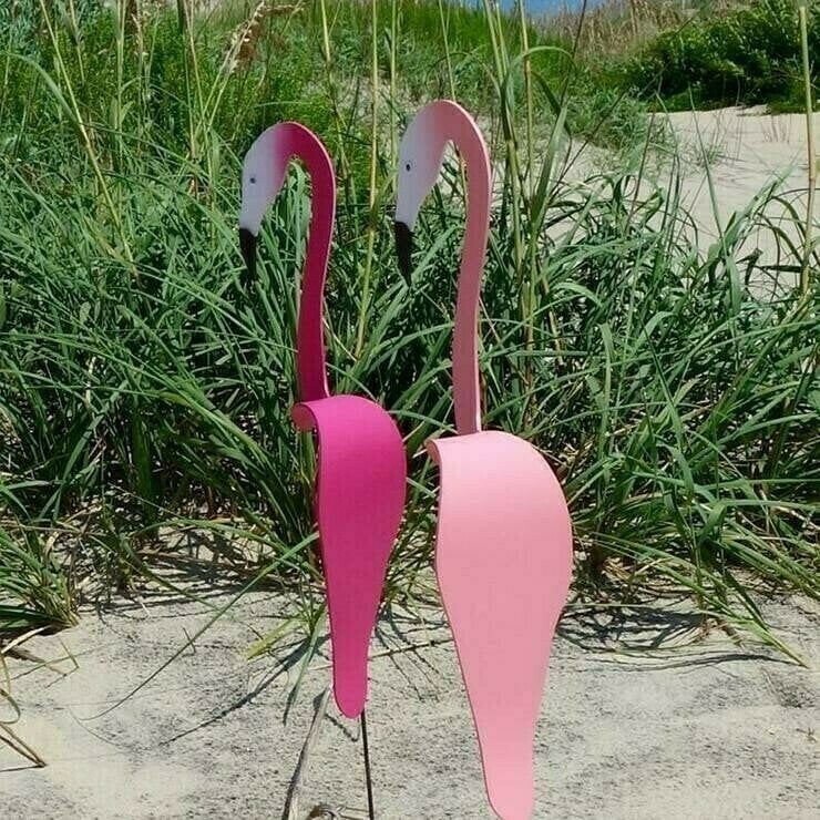 Florida Dancing Flamingo Birds Garden Metal Art