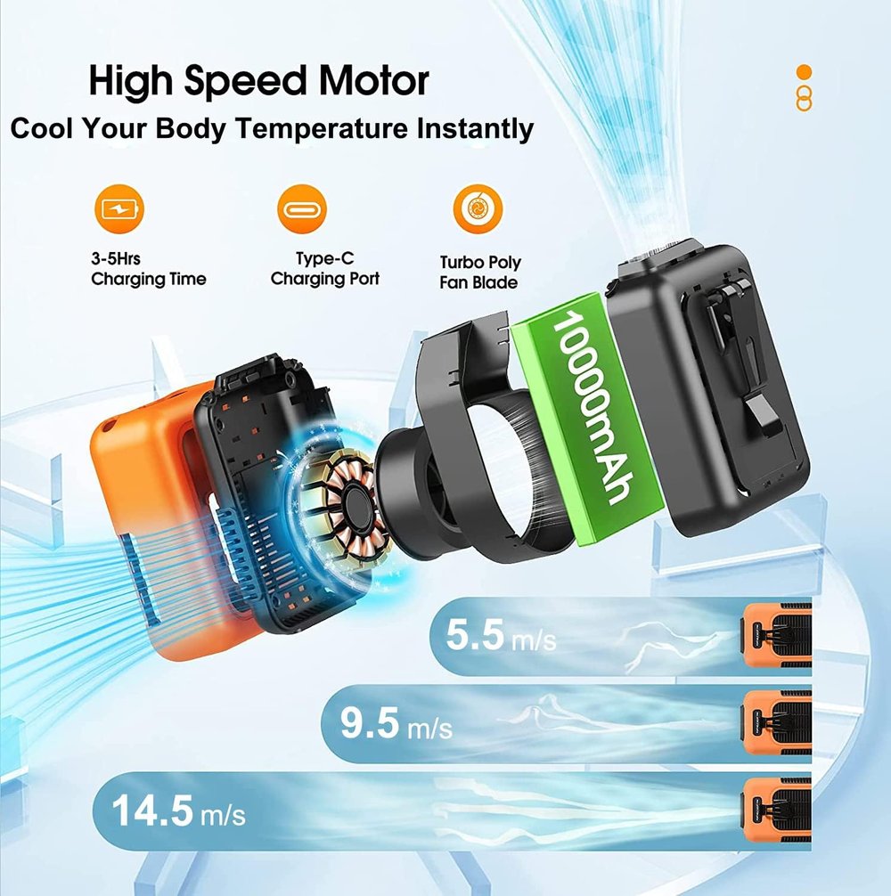 ☀️Last Day 49% OFF-10000mAh Outdoor Digital Fan with Flashlight