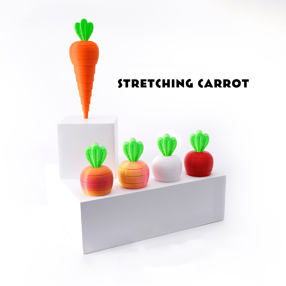 🥕3D Printed Decompression And Retractable Carrot Toy