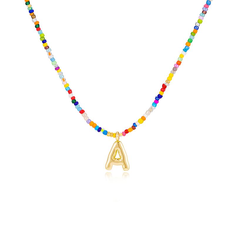 Custom Beaded Initial Necklace