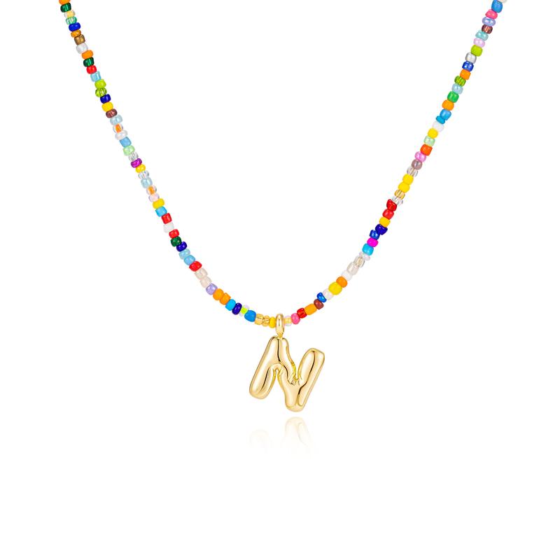 Custom Beaded Initial Necklace