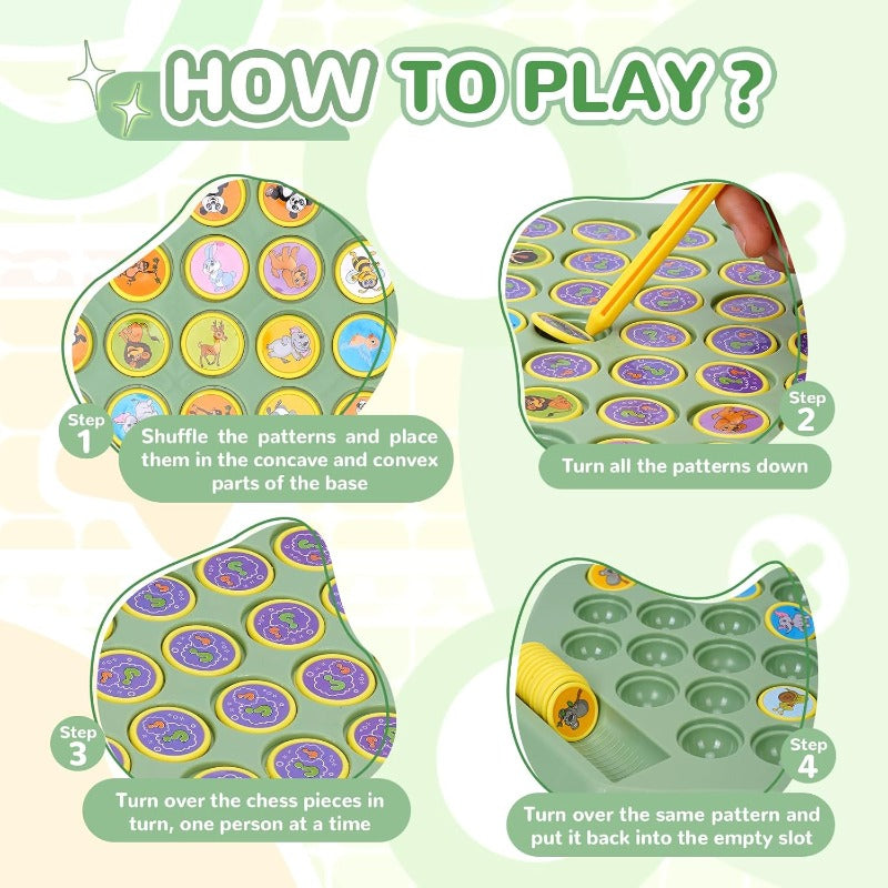Flip-Match Board Game for Kids – DIY Flip Chess Board for Kids (2–4 Players)