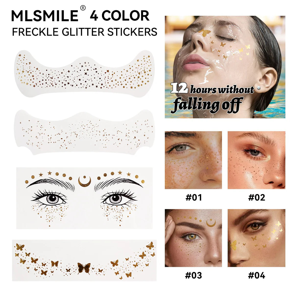 🏆Same style as Swifty🏆Gold Glitter Freckles Makeup Patches