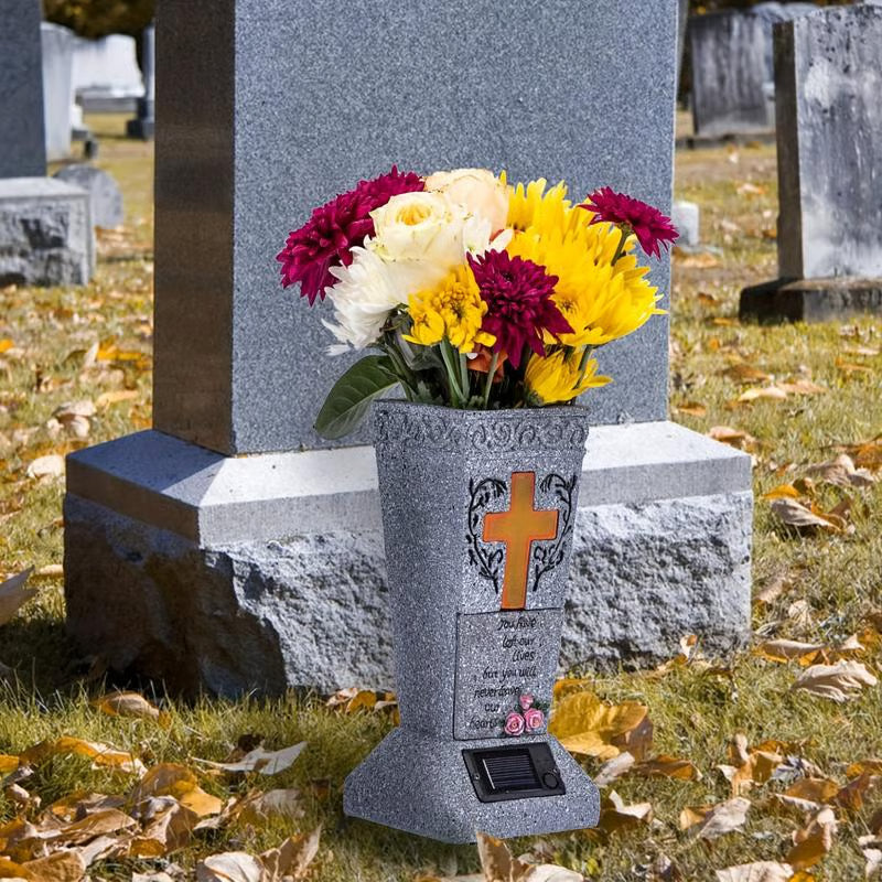 Solar Cemetery Grave Vase - Memorial Gifts For Loss Of Loved One