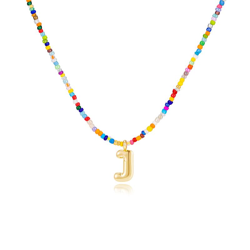 Custom Beaded Initial Necklace