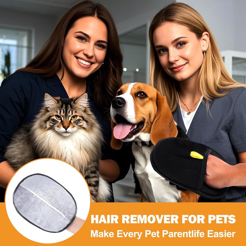 Hair cleaning gloves