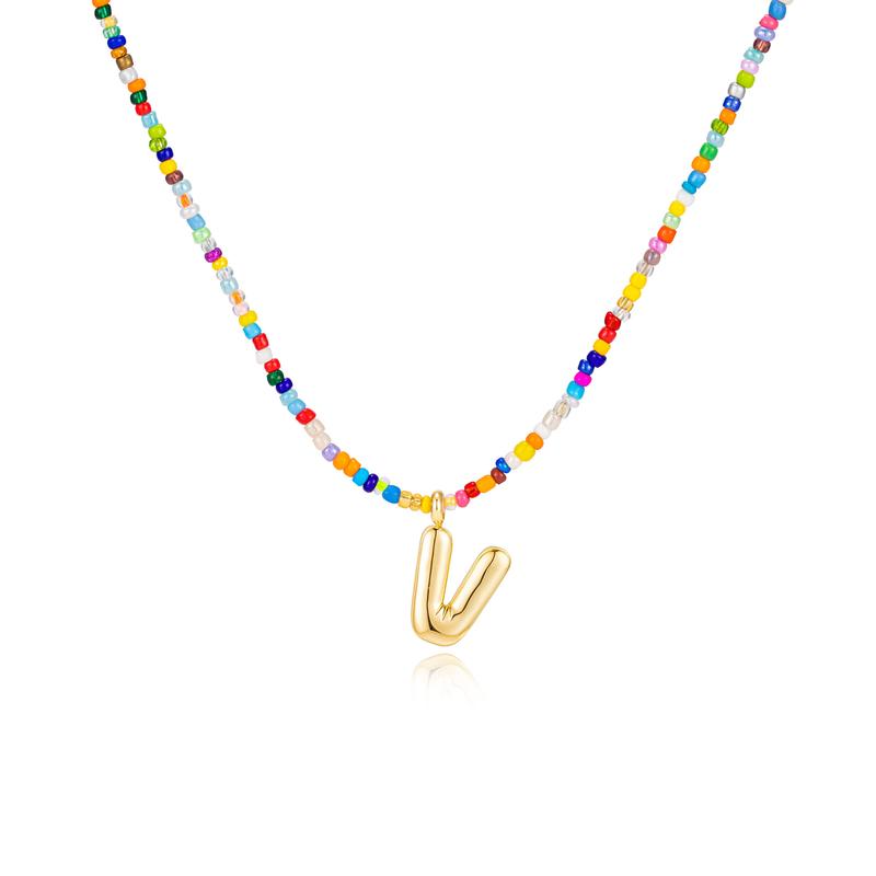 Custom Beaded Initial Necklace
