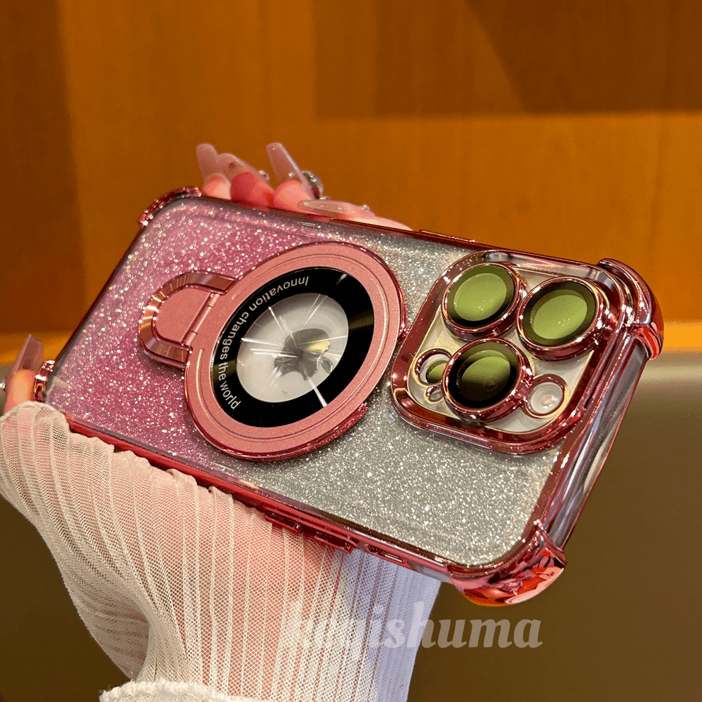 🔥New In Phone Case for iPhone 16 Series - Four Corners Air Cushion Anti-fall Case for iPhone with Invisible Ring Stand