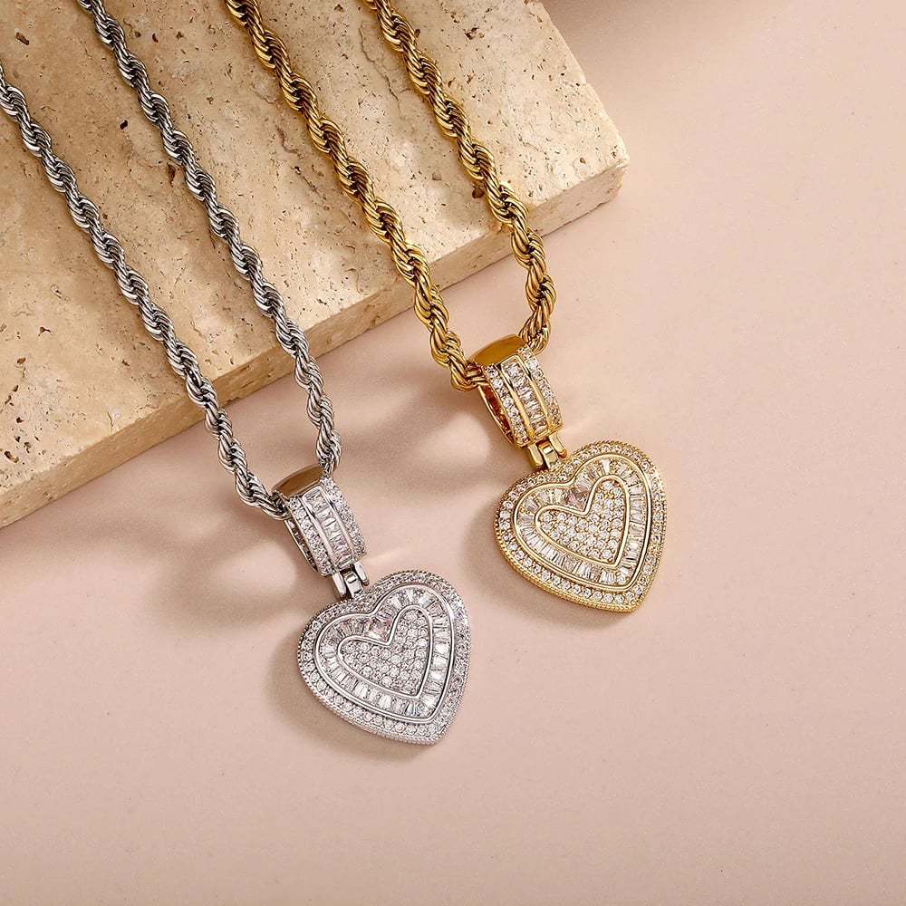💖Last Day Sale 49% OFF💖Cubic Diamond Heart Pendant Necklace