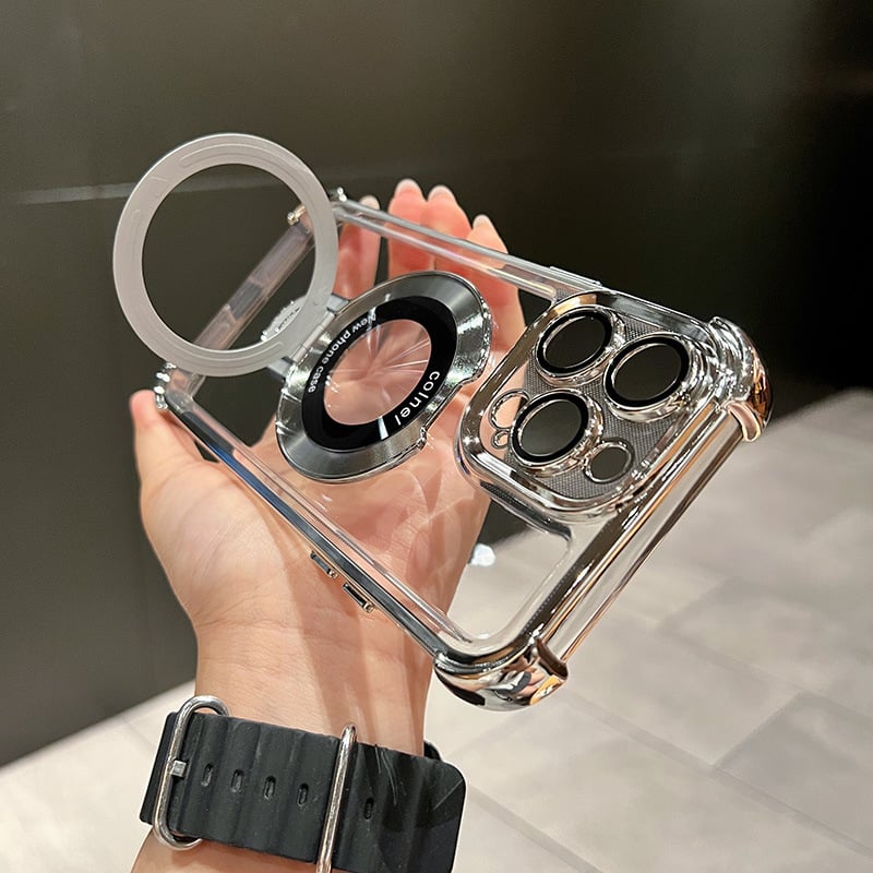 🔥New In Phone Case for iPhone 16 Series - Four Corners Air Cushion Anti-fall Case for iPhone with Invisible Ring Stand