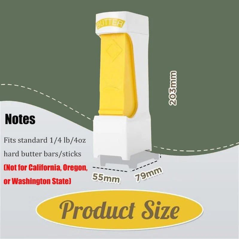 Butter Cutter & Keeper|Push-Button Slicer for Clean, Even Pats