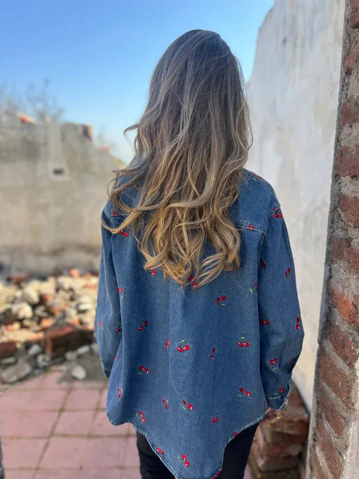 Women's Denim Cherry Coat
