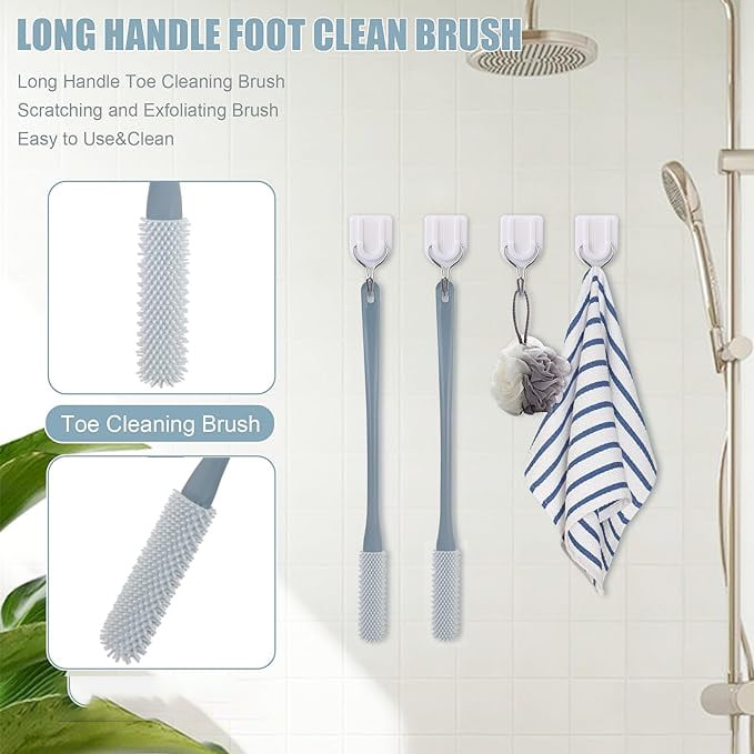 ๐49%OFF๐ฅ(2PCS/ SET) Long Handled Silicone Toe Crevice Cleaning Brush & Exfoliating Brush