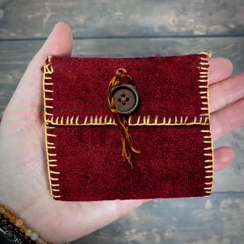 ✝️Handmade Stuitched Pocket Shrine With Silver Cross