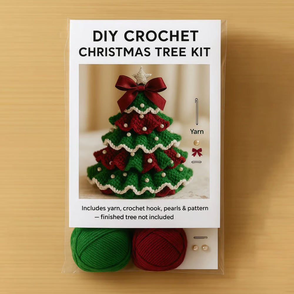 🤚🎁DIY Crochet Christmas Tree Kit – Handmade Holiday Decoration Set