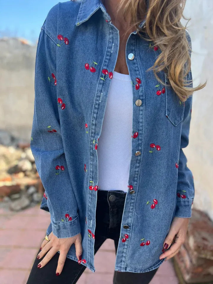 Women's Denim Cherry Coat