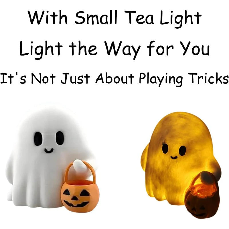 Mini Halloween Ghost Night Light – Squishy LED Pumpkin Buddy