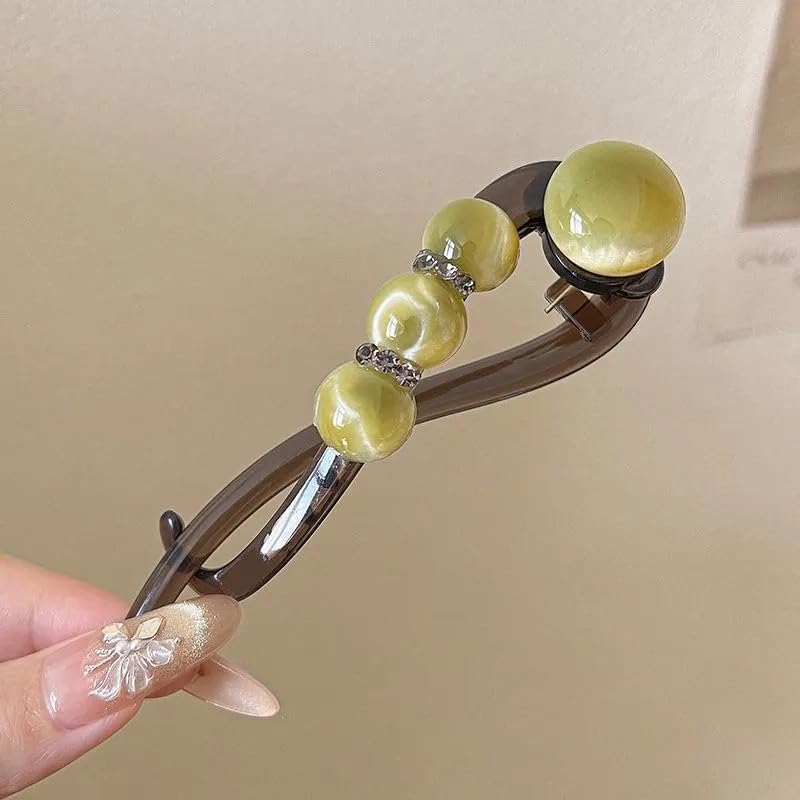 Elegant Rose Pearl Twist Hair Clip