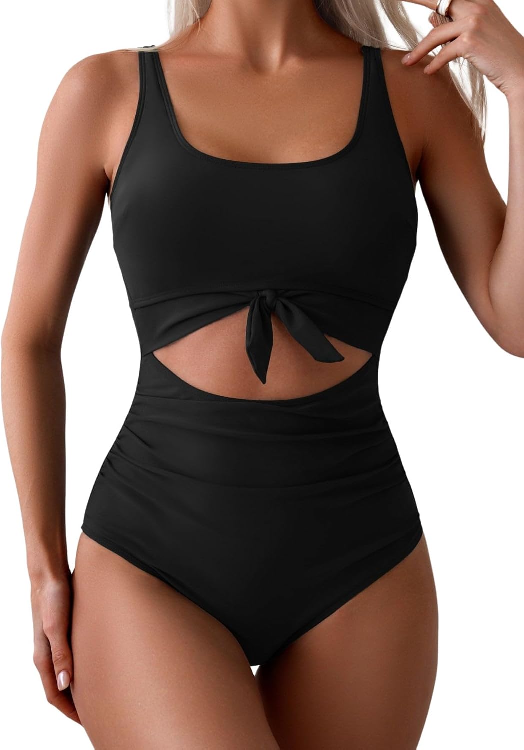 Ruched Cut-Out One-Piece Swimsuit