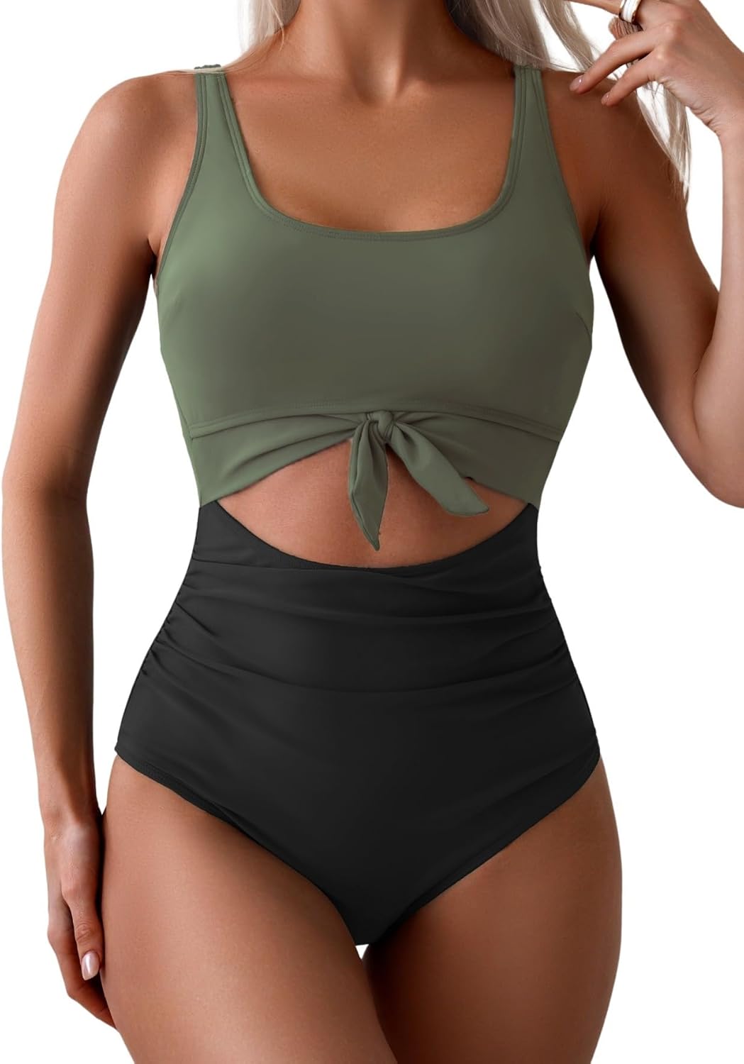 Ruched Cut-Out One-Piece Swimsuit
