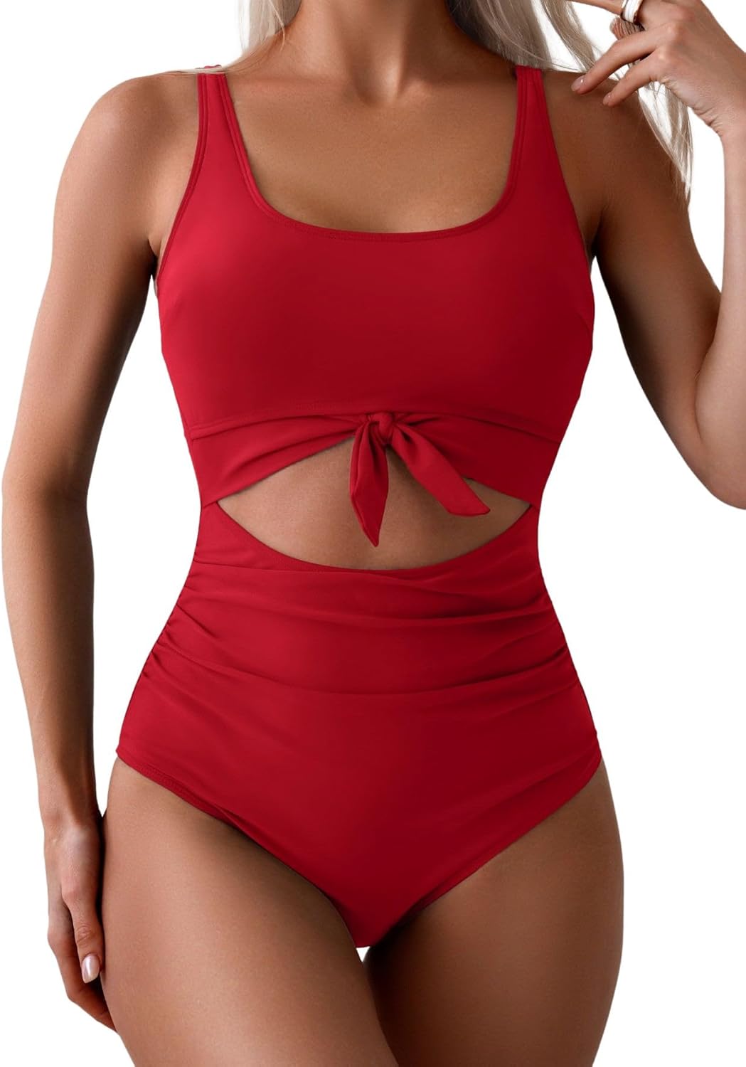 Ruched Cut-Out One-Piece Swimsuit