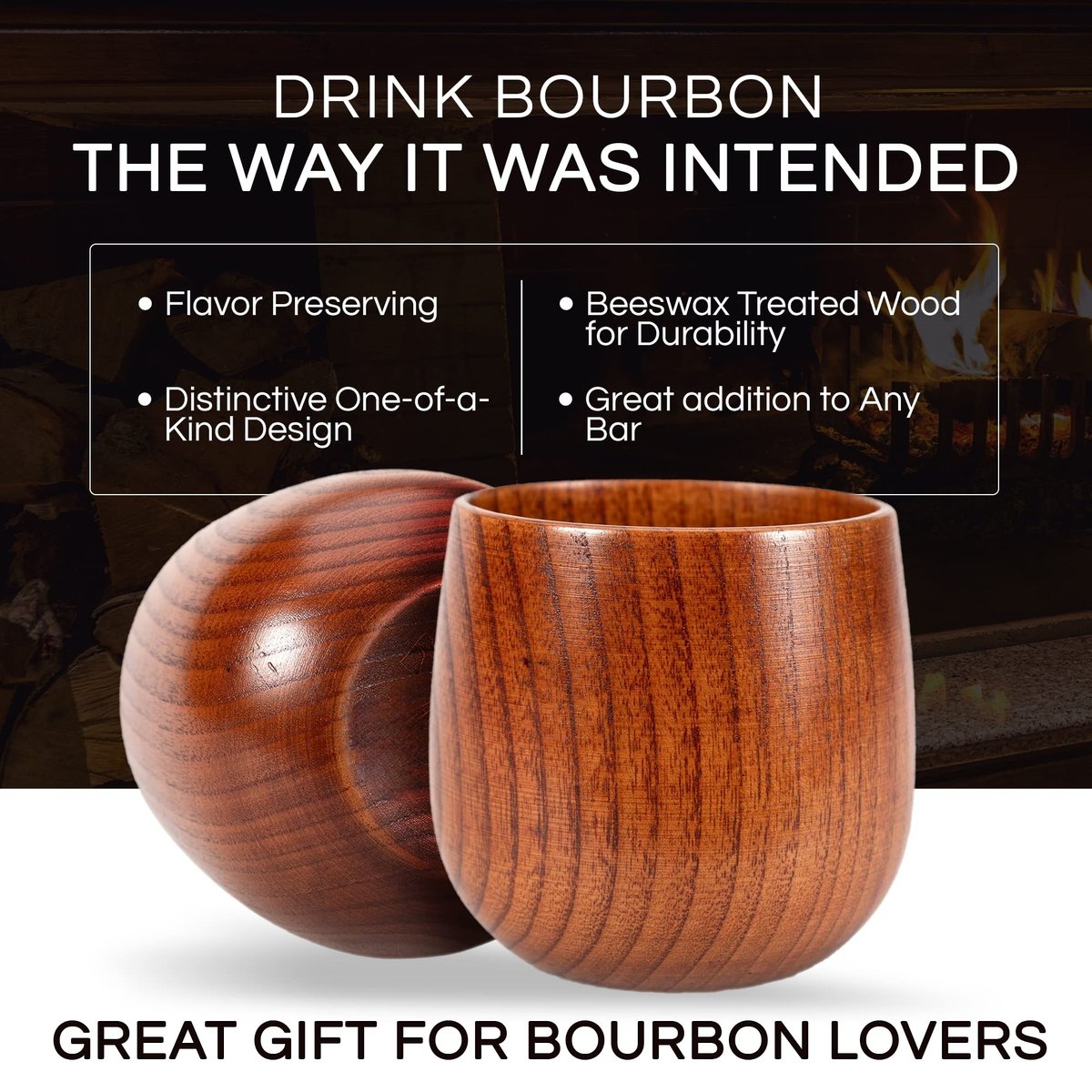 š„2025 Hot Saleš„Handmade and Charred Drinking Vessel -Original Wooden Bourbon Drinking Glass