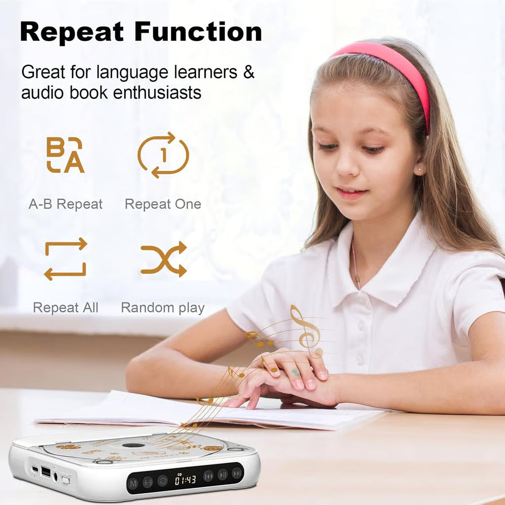Portable Bluetooth CD Player - Halloween & Christmas SALE: 30% OFF!