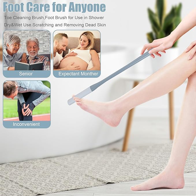 ๐49%OFF๐ฅ(2PCS/ SET) Long Handled Silicone Toe Crevice Cleaning Brush & Exfoliating Brush