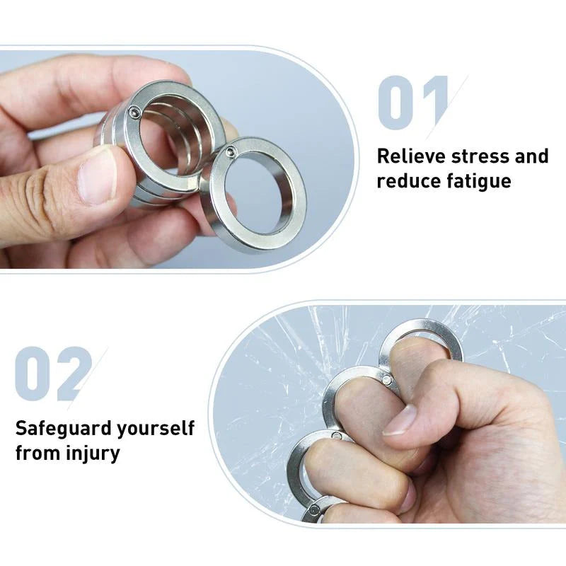 Foldable Four-Ring Titanium Steel Fidget Toy