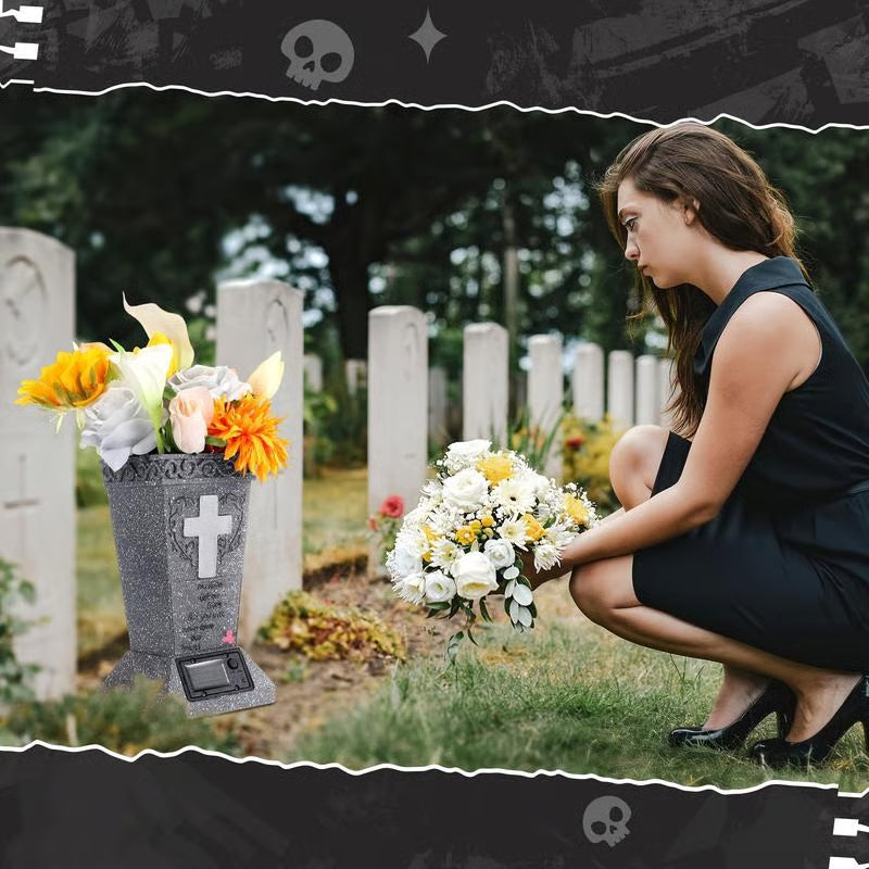 Solar Cemetery Grave Vase - Memorial Gifts For Loss Of Loved One