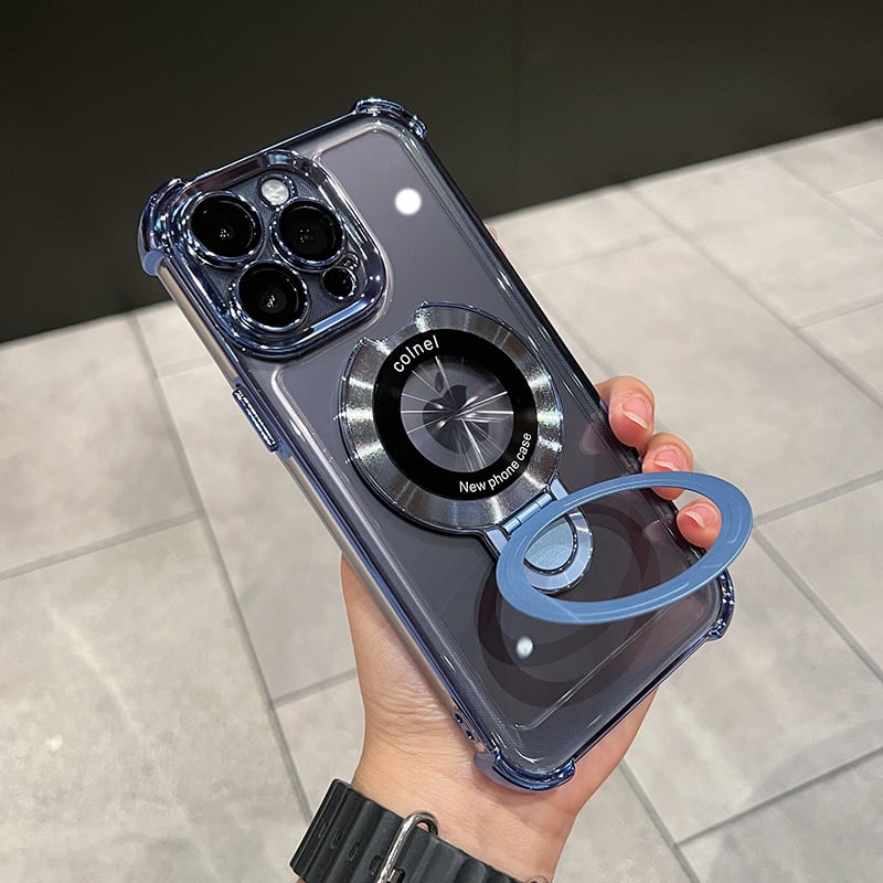 🔥New In Phone Case for iPhone 16 Series - Four Corners Air Cushion Anti-fall Case for iPhone with Invisible Ring Stand