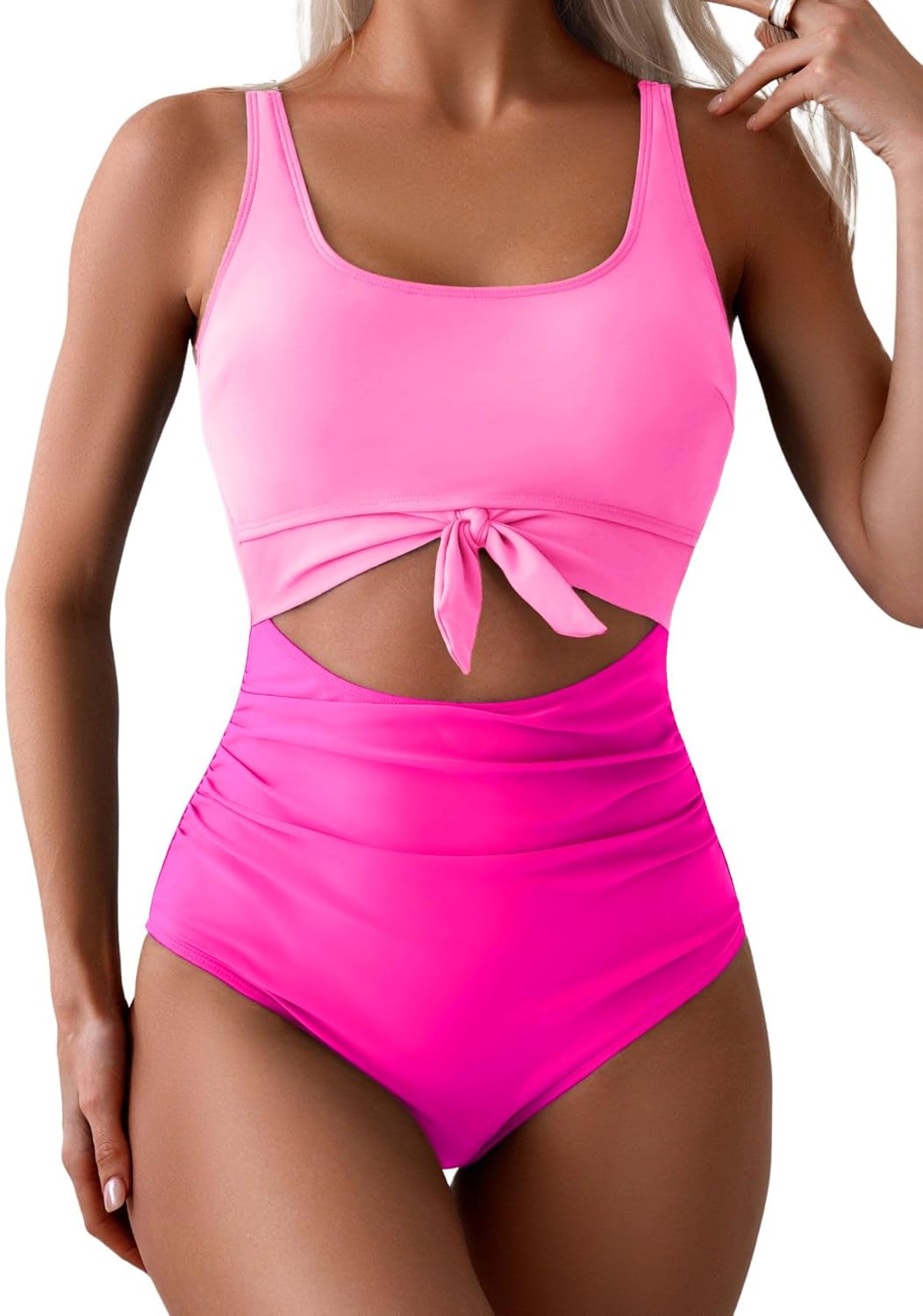 Ruched Cut-Out One-Piece Swimsuit