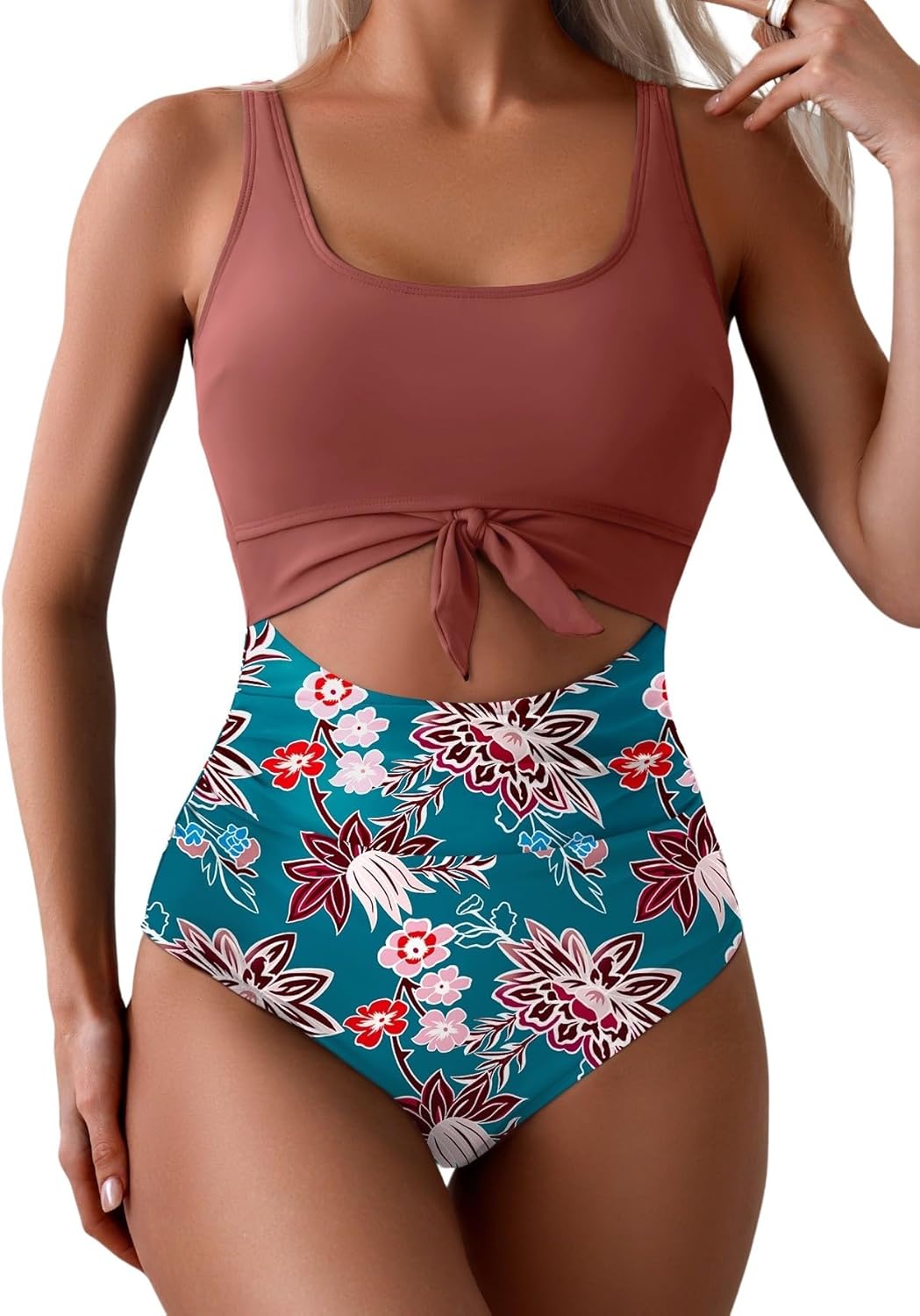 Ruched Cut-Out One-Piece Swimsuit